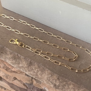 Gold Paperclip Chain Lanyard for ID Badge image 9