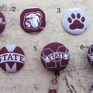 Mississippi State ID Badge Lanyard Bulldogs Beaded Lanyard Maroon and Black ID Badge Holder image 5