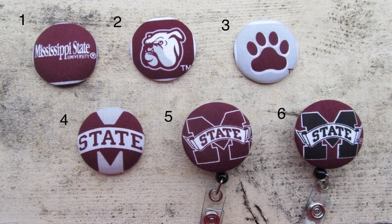 Mississippi State ID Badge Lanyard Bulldogs Beaded Lanyard Maroon and Black ID Badge Holder image 5