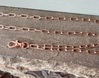 Rose Gold Paperclip Chain Lanyard for ID Badge