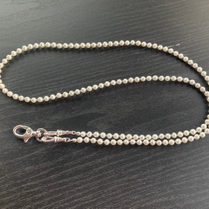 White Freshwater Pearl ID Badge Lanyard Necklace Badge Holder