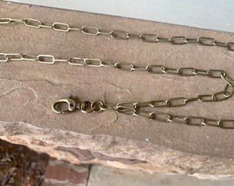 Bronze Paperclip Chain Lanyard for ID Badge Lanyard Antique Brass