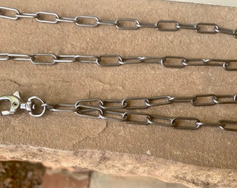 Matte Gunmetal Paperclip Chain Lanyard for ID Badge