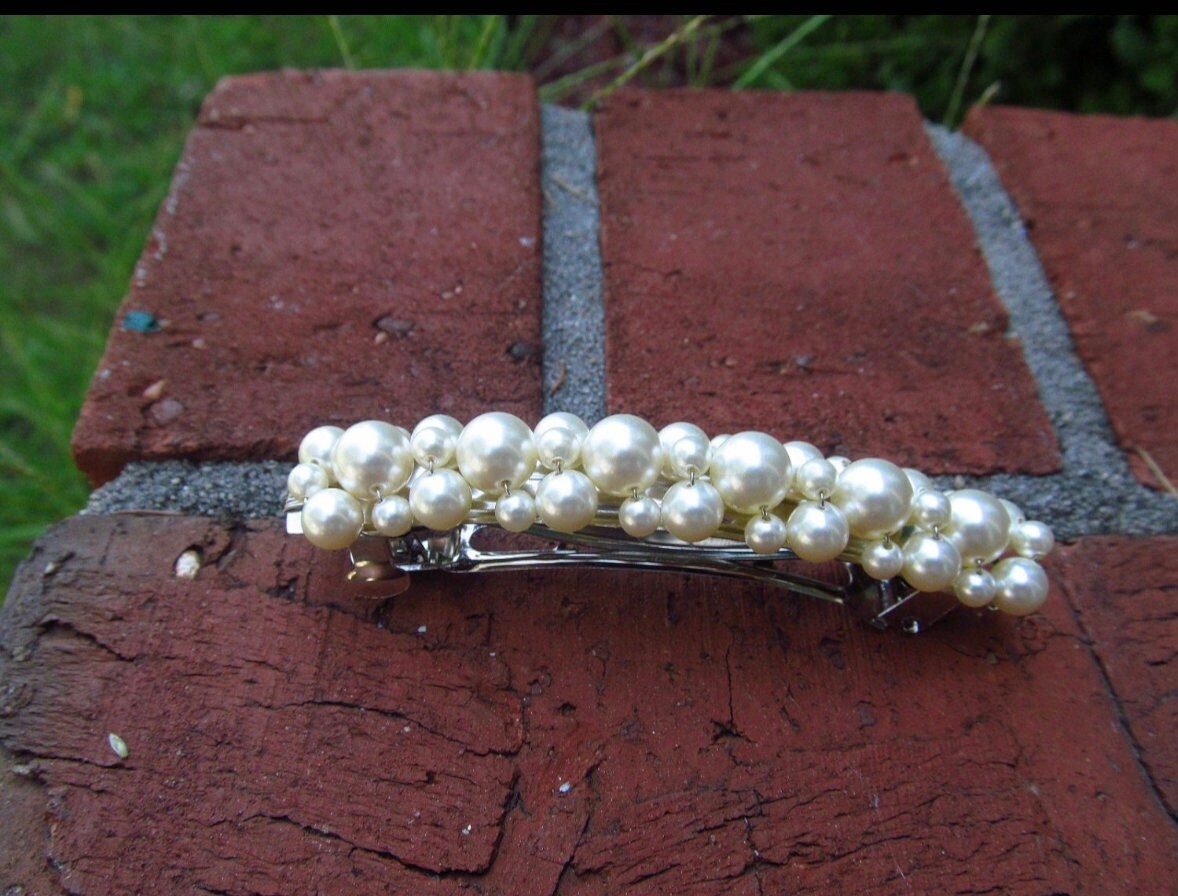 Pearl Barrette - Etsy
