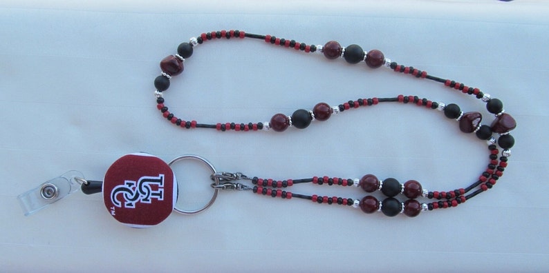 South Carolina Gamecocks ID Badge Lanyard Retractable ID Badge Holder Red and Black image 4