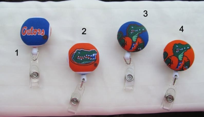 Florida Gators ID Badge Beaded Lanyard ID Badge Holder Orange and Blue
