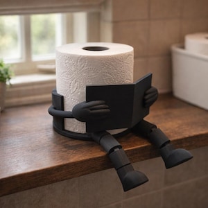 Grappige Toiletrolhouder met Figuurtje – 3D Geprinte WC Rol Houder – Moderne Minimalistische Badkamer Decoratie – Origineel Cadeau