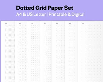 Dotted Graph Paper Set – 7 Dot Grids (A4 & US Letter Printable PDF) - Etsy