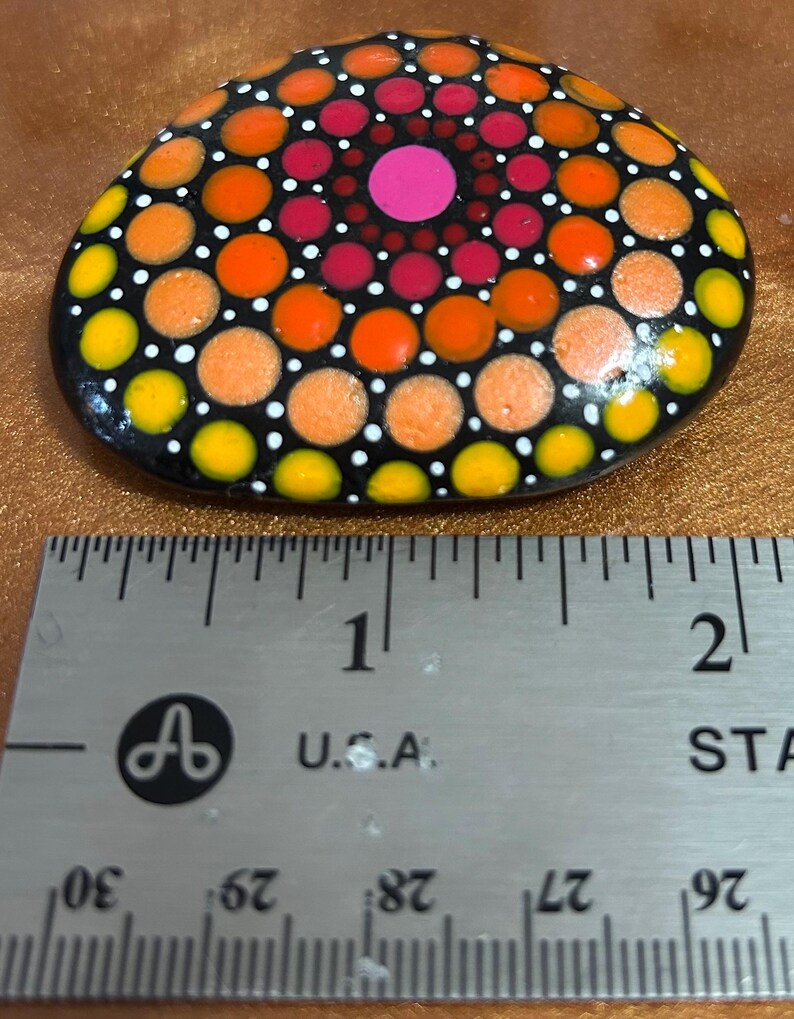 Hand Painted Mandala “lucky” Stone - Etsy