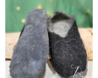 Filzschuhe, Filzpuschen, Filzschuhe mit Ledersohle, Hausschuhe, Geschenk Geburtstag,Schlappen