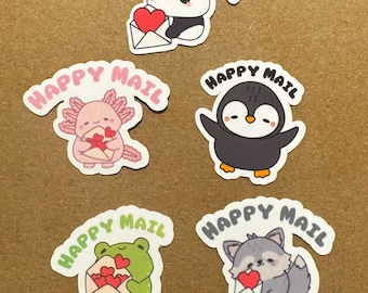 Happy Mail Sticker Flakes, Mail, TPC, Traveling Postcard