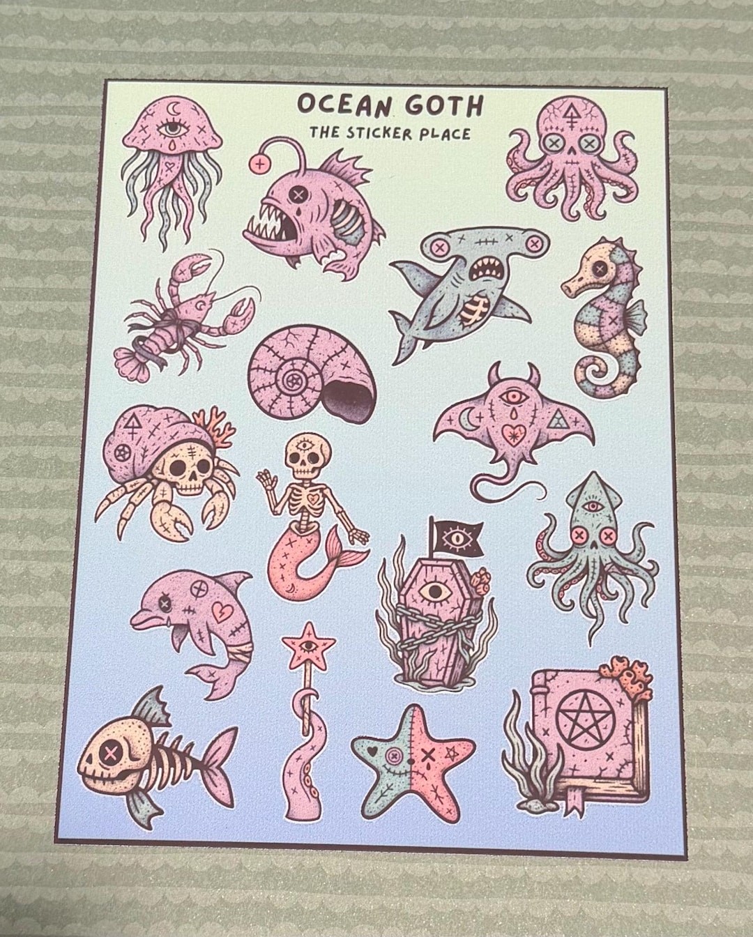 Ocean Goth Sticker Sheet, Summer, Halloween, Goth - Etsy