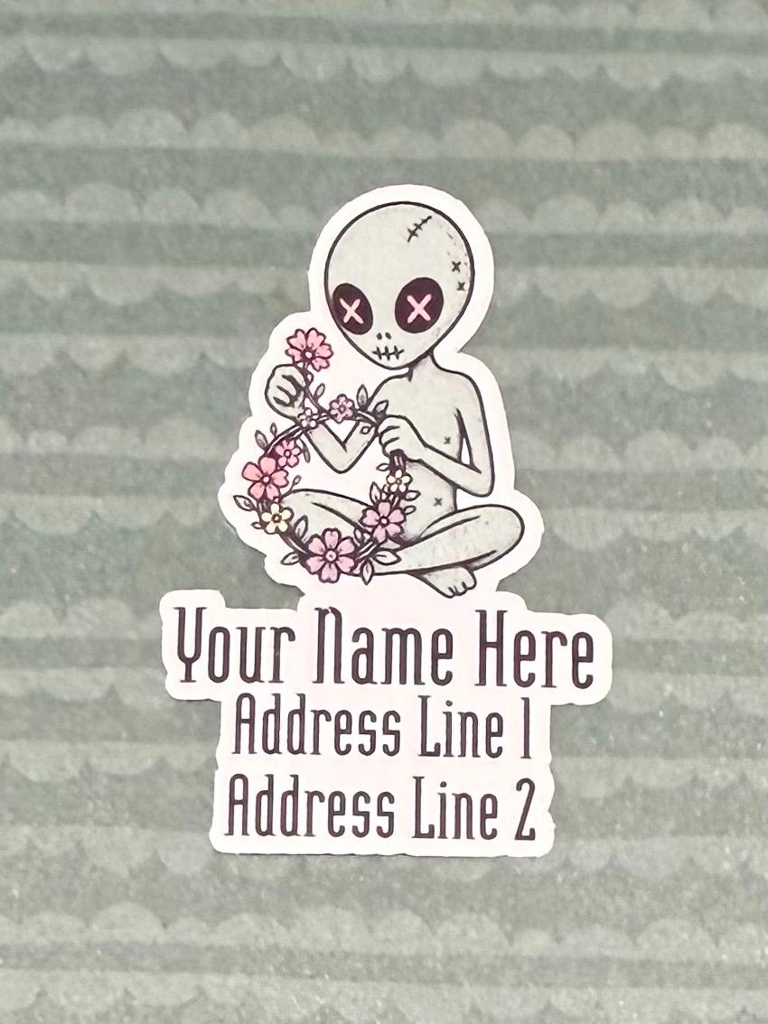 Alien Cryptid Custom Address Labels, Die Cut Sticker, Happy Mail - Etsy