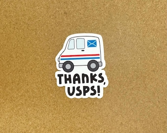 Thank You USPS Mail Stickers, Happy Mail, Die Cut Flakes