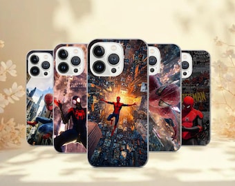 Spiderman-telefonskal Peter Parker-fodral för iPhone 17Pro, 16, 15, 14, 13, 12, Samsung S25, S24, S23Fe, S22, A16, A26, A56, Pixel 10, 9Pro