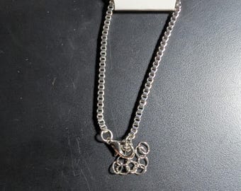 Silver chain with lobster clasp and extender – square link