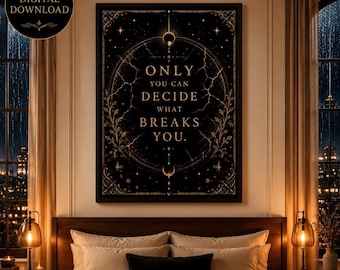 ACOTAR Inspired Quote Print | Dark Fantasy Celestial Wall Art (Digital Download)