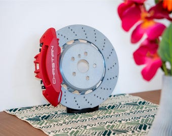 Personalized Brake Disc & Caliper Display - Motorsport Desk Decor
