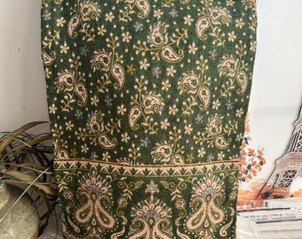 Paisley Floral Print Reversible Blanket/Shawl Himalayan Handmade Yak Wool Shawl
