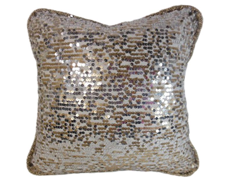 Glamorous silver sequins pillow image 1