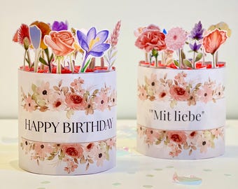 duplo Banderole „Blumenstrauß, Kleines Dankeschön & Happy Birthday Vorlage,