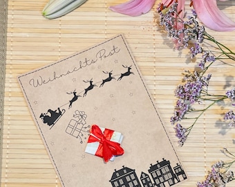 Druckvorlage Geldgeschenk Weihnachten – Geld zu Weihnachten verschenken, Kartenidee, PDF Bastelvorlage zum Ausdrucken