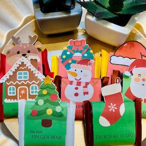 Ritter Sport Adventskalender | 25 positive Affirmationen , Vorlage ausdrucken,Mitbringsel für die Weihnachtszeit