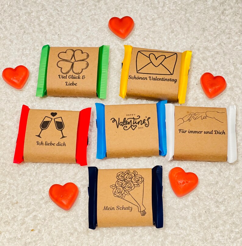 Gift Rapper Messages Valentinstag Printable PDF โ Ritter Sport Mini Bastelvorlage โ DIY ...