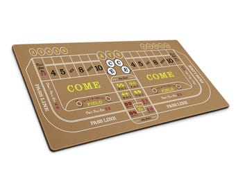Alfombrilla de escritorio Casino Craps (TAN): Una alfombrilla de escritorio única inspirada en los casinos, ideal para trabajar, jugar y para gamers.