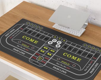 Alfombrilla de escritorio Casino Craps (GRIS): Alfombrilla de escritorio única inspirada en los casinos para trabajar, jugar y disfrutar de los videojuegos.