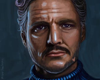 Pedro Pascal - Mr Fantastic Reed Richards from Fantastic Four Digital Painting