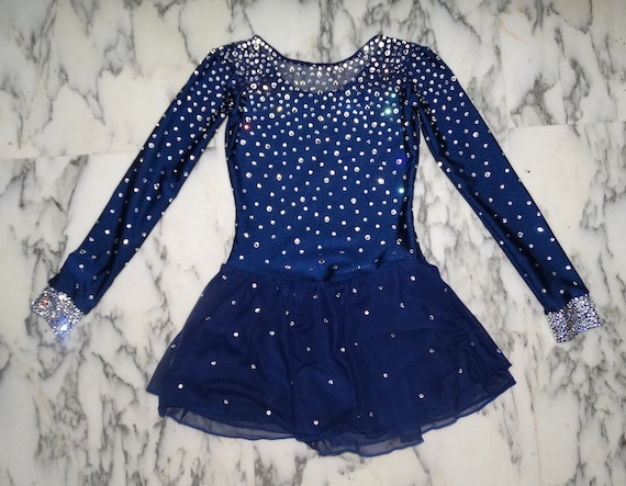 CRYSTAL RAIN figure skating dress. 4-6-8-10-12-14-16 years girls. Blue, red, or black competition dress. Made to order
