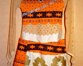 Moana Inspired Figure Ice Skating Dress 4-6-8-10-12-14-16 Years