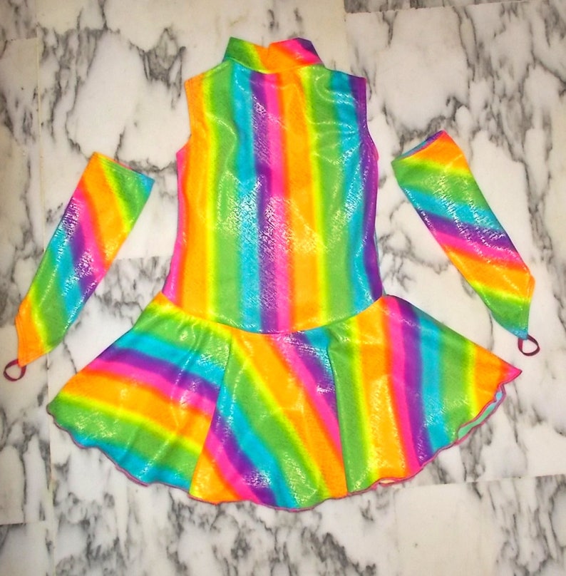 Rainbow figure ice skating dress 46810121416 years girls Etsy