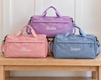 Personalized Embroidered Duffel Bag Custom Name Kids Travel Bag Dance Ballet Sports Gym Overnight Weekender Birthday Christmas Gift Girl Boy
