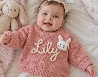 Suéter infantil personalizado em algodão, com bordado em fio, macio e aconchegante, ideal para o inverno, perfeito para presentear meninos e meninas em aniversários e Natal.