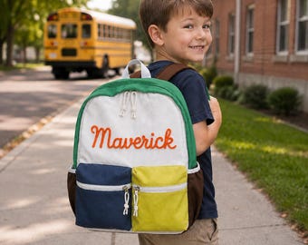 Personalized Kids School Bag  Backpack CustomName Cotton Rope Water-Repellent Boy Girl Preschool Kindergarten Bookbag Back to School Gift