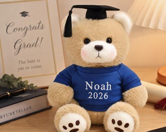 Personalized Kids Graduation Gift Teddy Bear Preschool Kindergarten Graduate Year Keepsake Plush Doll Graduation Custom Name Class of 2026