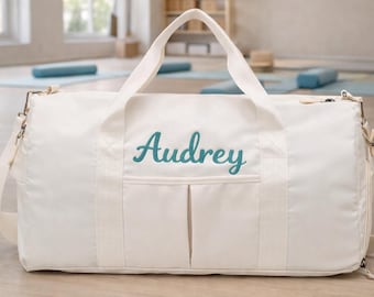 Personalisierter Name Kinder Tanzen Schwimmen Seesack Benutzerdefinierter Text Gestickt Schullager Aktivität Übernachtung Reise Weekender Geschenk Mädchen Jungen Jugend Teenager