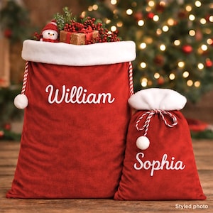 Personalisierte Samt Santa Sack Chunky Seil Buchstaben Weihnachten Geschenk Tasche Kordel Urlaub Lagerung Kinder Familie Feier Dekor Benutzerdefinierte Name