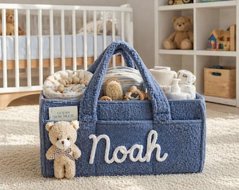 Personalized Newborn Baby Diaper Caddy Organizer Kids Nursery Toy Storage Basket Portable  Essential Gift Girl Boy BabyShower CustomName Bag