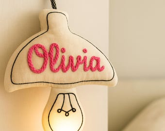 Personalisierte Nacht Licht Kinderzimmer Baumwolle Dekor ChunkyYarn Handgefertigte Kind Schlaflampe wiederaufladbare Neugeborene Stillen Baby Zimmer Geschenk JungeMädchen