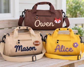 Personalized Kids Duffle Bag Custom Name Gym Bag Boy Girl Travel Bag Sports Dance Overnight Sleepover Weekender Birthday Gift Christmas Gift