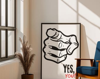 You Hold the Power – Bold Motivational Fist  Framed Canvas Wall Art | Black Minimalist Typography Print