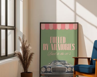 Retro Car Poster | 80s Nostalgic Wall Art | Vintage Home Decor  (Rolled Print)