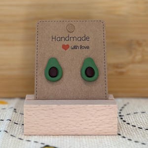 Avocado Studs | Handmade Polymer Clay Earrings