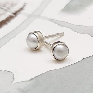 Freshwater Pearl Earrings | Dainty Stud Earrings | Dainty Stud Earrings Sterling Silver | Pearl Earrings