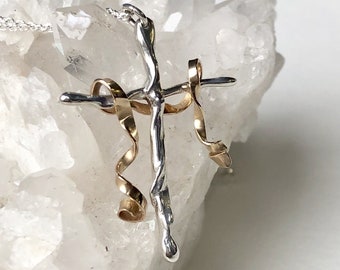 Unique Sterling Silver Cross for Men or Women | Cross Necklace | Sterling Silver Cross Necklace | Large Cross Pendant