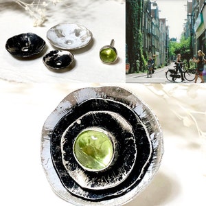 Edgy Earrings, Edgy Jewelry, Earring Jacket Earrings, Ear Jacket Earrings, Peridot Earrings, Green and Black Earrings, Distressed Jewelry