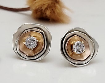 Modern Organic Earring Jackets for your Studs | Earring Jackets for Diamond Studs | Jackets for Earrings | Pearl Earring Jacket| Ear Jacket